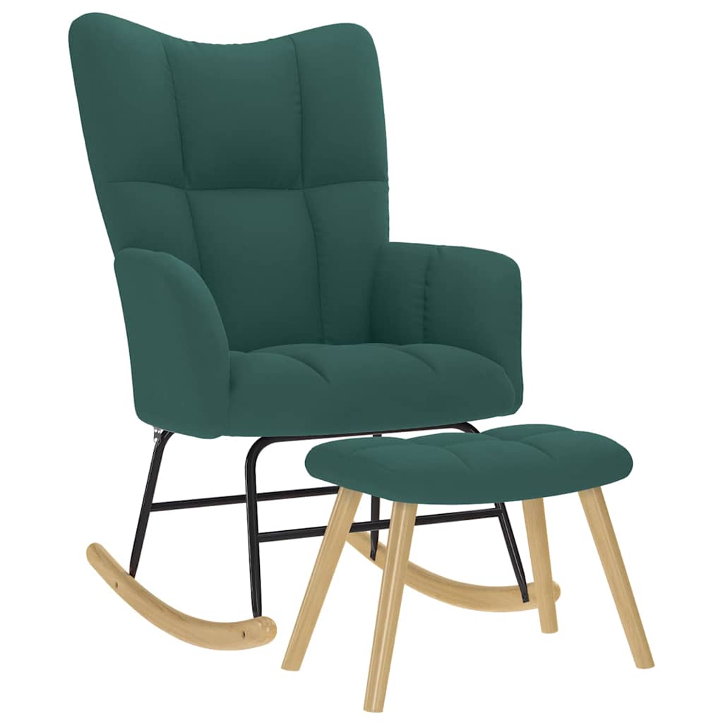 vidaXL Sillón mecedora con taburete tela Multicolor