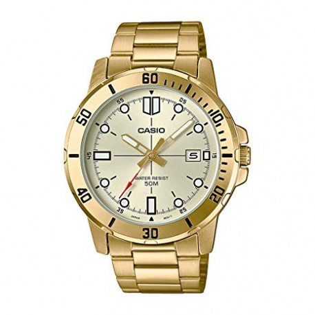 Compra Reloj Caballero Casio dorado con numeros MTP-V004G-7B