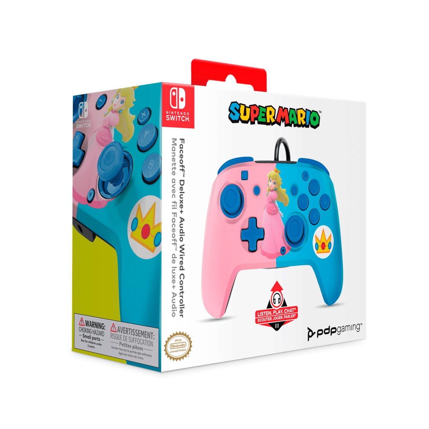Faceoff Deluxe Audio Wired Controller Peach Licenciado  Switch