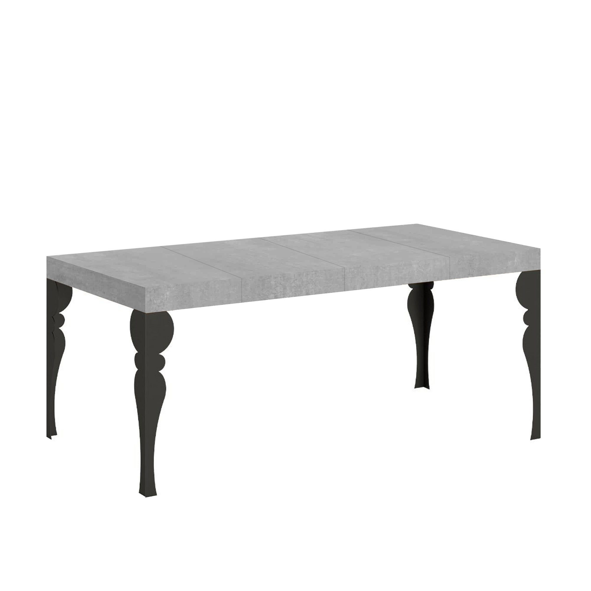 Mesa extensible 90x90/246 cm Paxon Premium Estructura de cemento Antracita - Itamoby