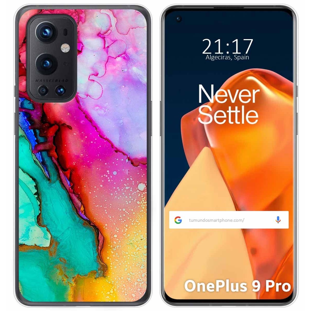 Tumundosmartphone Funda Gel Tpu para OnePlus 9 Pro 5G diseño Mármol 15 Dibujos