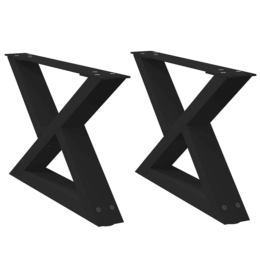 vidaXL Patas para mesa de centro (2 unidades) 50 x (30-31,3) cm, acero