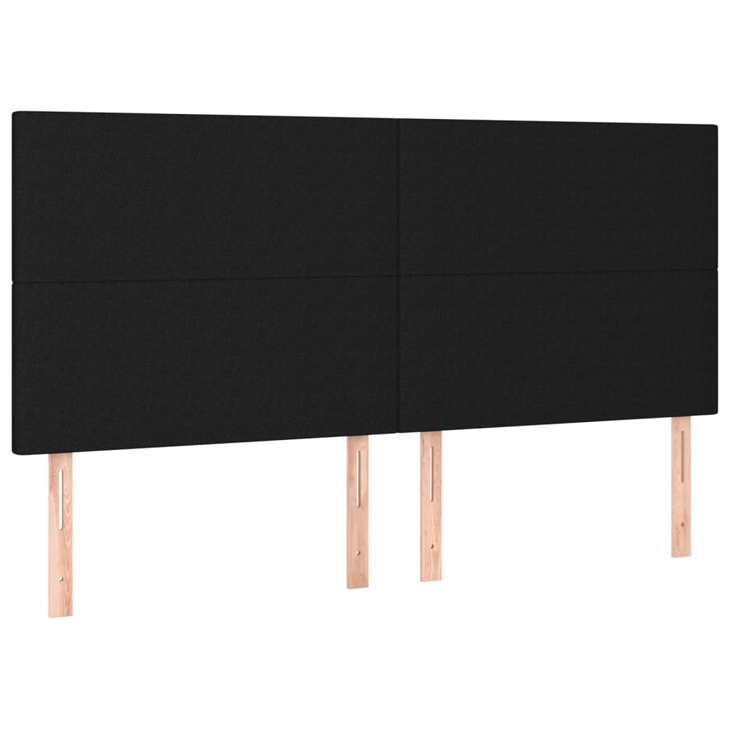 vidaXL Cabecero con luces LED tela negro 180x5x118/128 cm