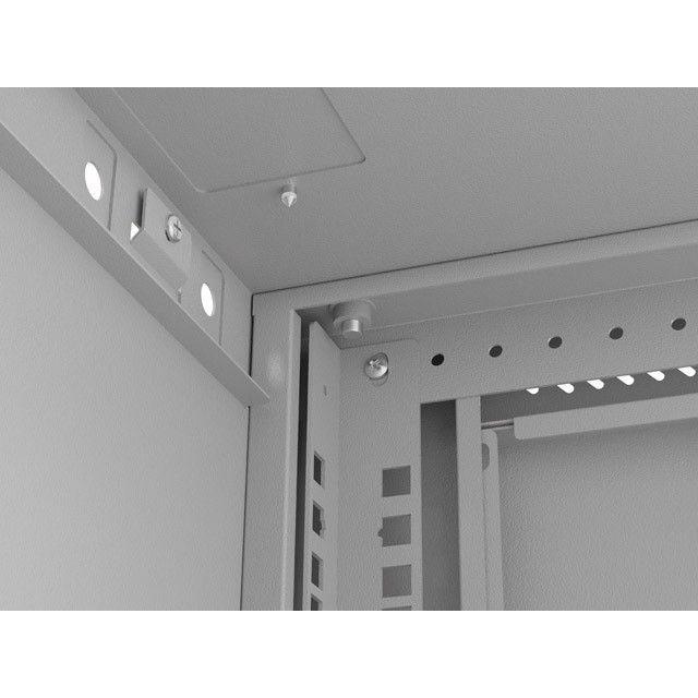 Lanberg - Armario Rack Mural AR02423025 de 6U con puerta de cristal y sistema de bloqueo, gris, soporta hasta 60 kg, ideal para oficinas y centros de datos