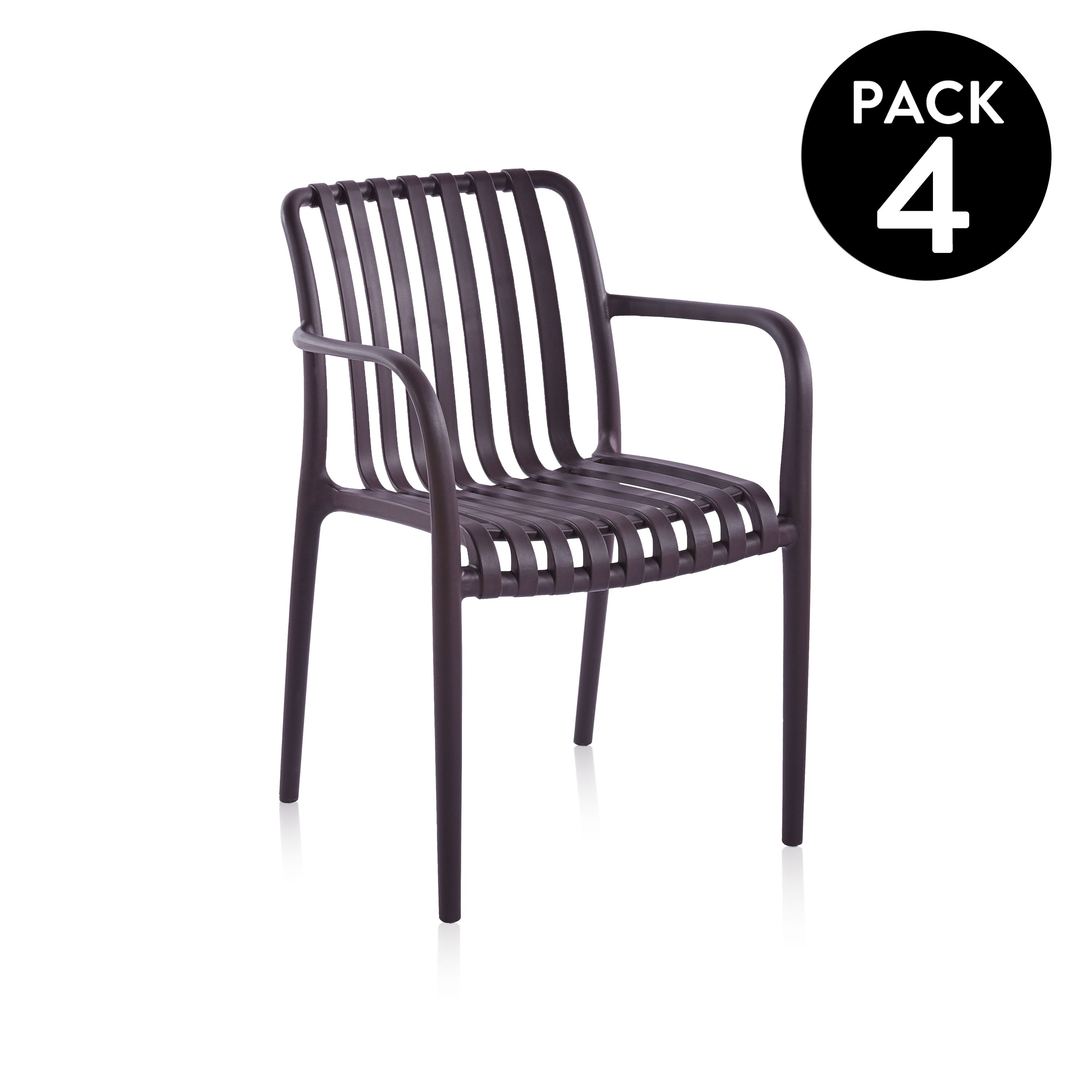 duehome - Pack 4 sillas de exterior Jamie Arm
