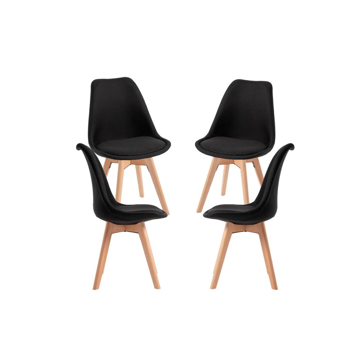 Regalos Miguel - Packs Sillas Comedor - Pack 4 Sillas Synk Tela - Negro