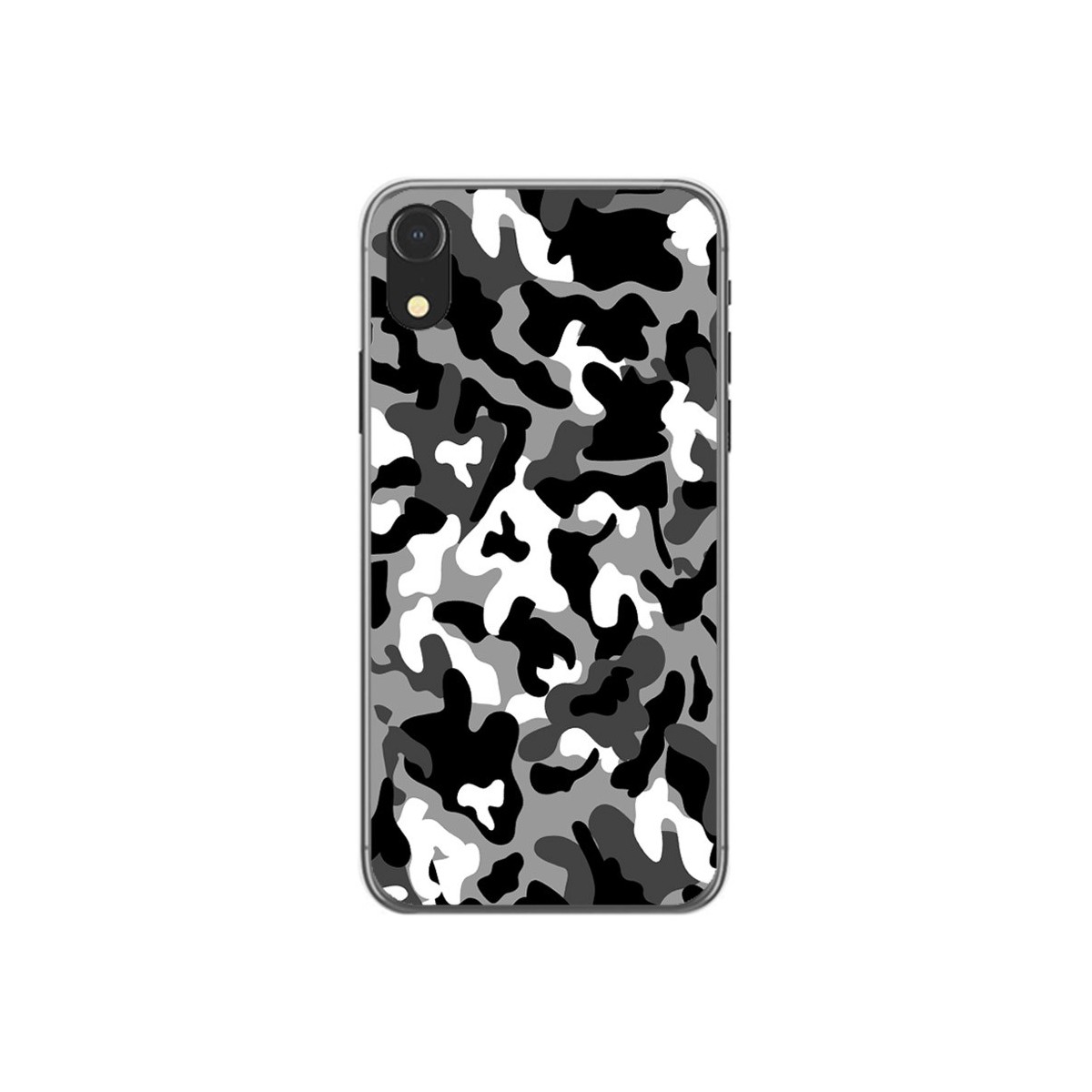 Tumundosmartphone Funda Gel Tpu para Iphone XR Diseño Snow Camuflaje Dibujos