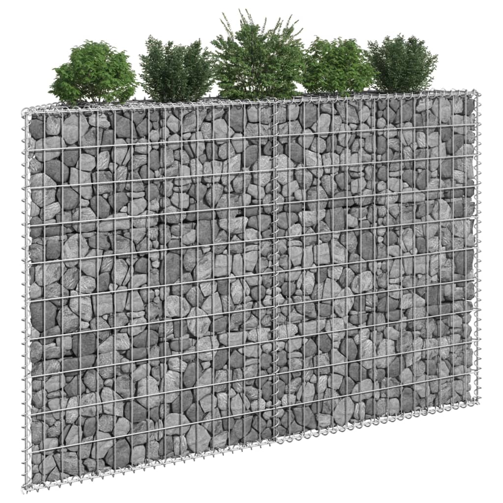 Vidaxl Arriate de Gaviones de Trapecio de Acero Galvanizado Dimensiones 80 X 20 X 100 Cm