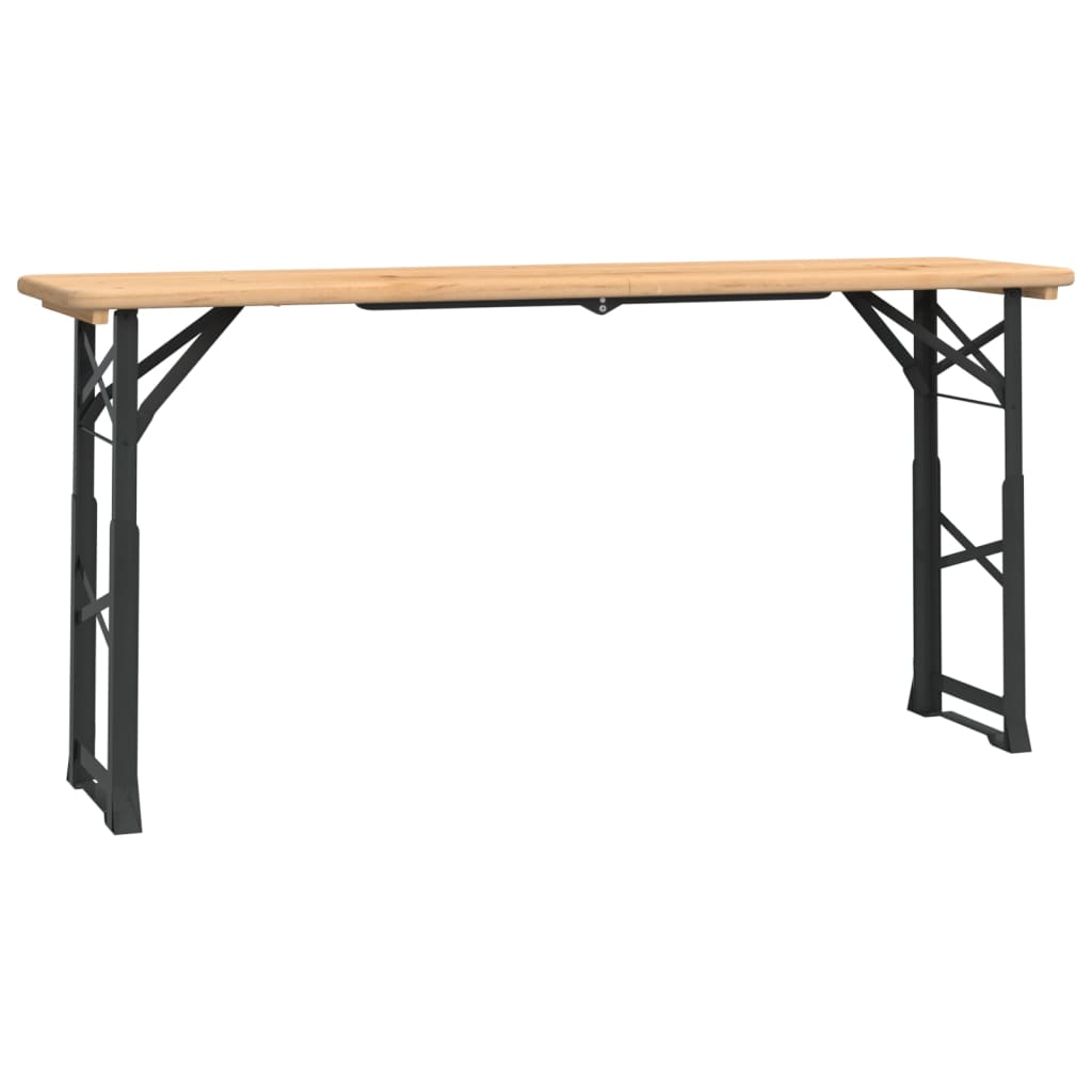 vidaXL Mesa plegable de bar madera maciza abeto 170x50x75/105 cm