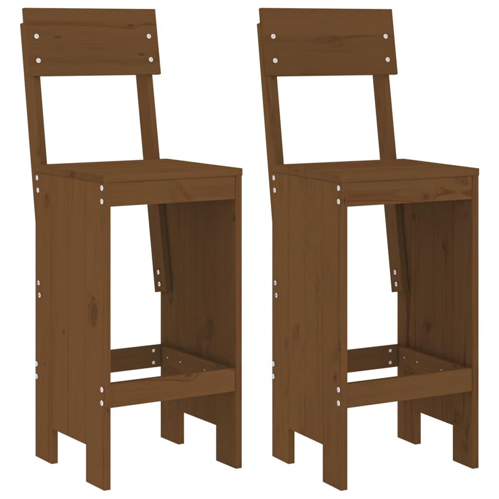 vidaXL Taburetes de Exterior, jardín, cocina 2 uds madera 40x48,5x115,5 cm