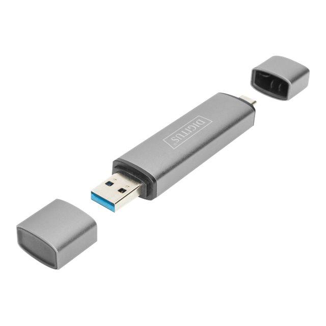 Concentrador lector de tarjetas dual DIGITUS USB-C/USB 3.0, OTG | Digitus | Lector de tarjetas - USB 3.0/USB-C | DA-70886
