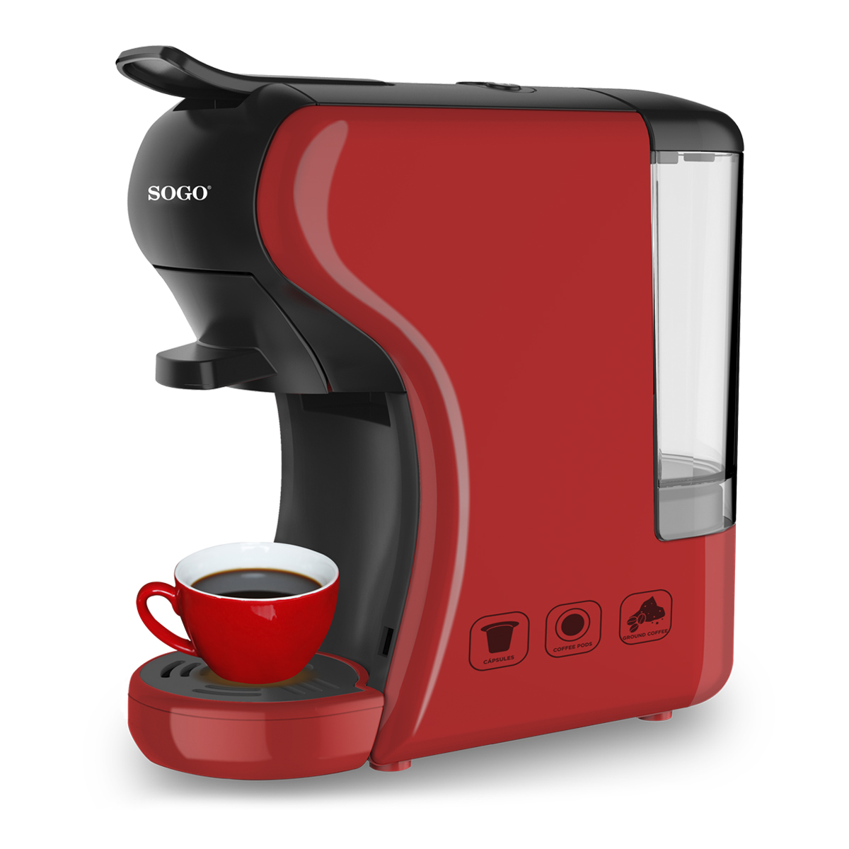 Sogo - Sogo Cafetera Expreso Multi Cápsula 3 En 1 0.6L 1450W - Compatible con Nespresso, Dolce Gusto, Starbucks, Lavazza - Ahorro de Energía