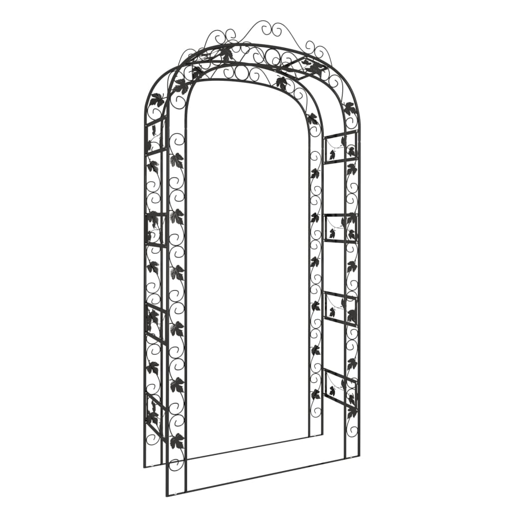 vidaXL Arco de jardín acero negro 116x45x240 cm