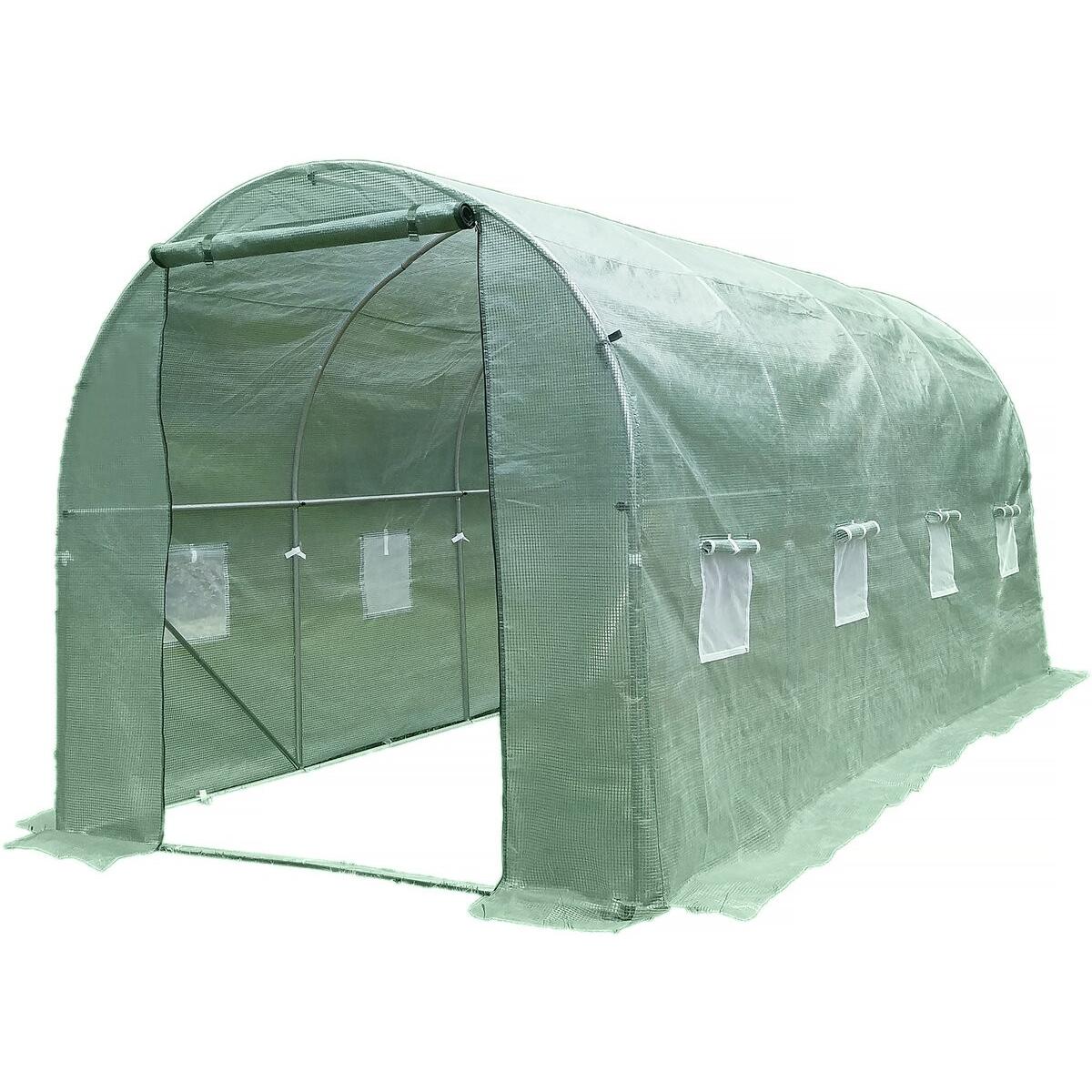 Habitat y Jardin - Túnel de invernadero para jardín  - 9 m² - 140 g - Verde