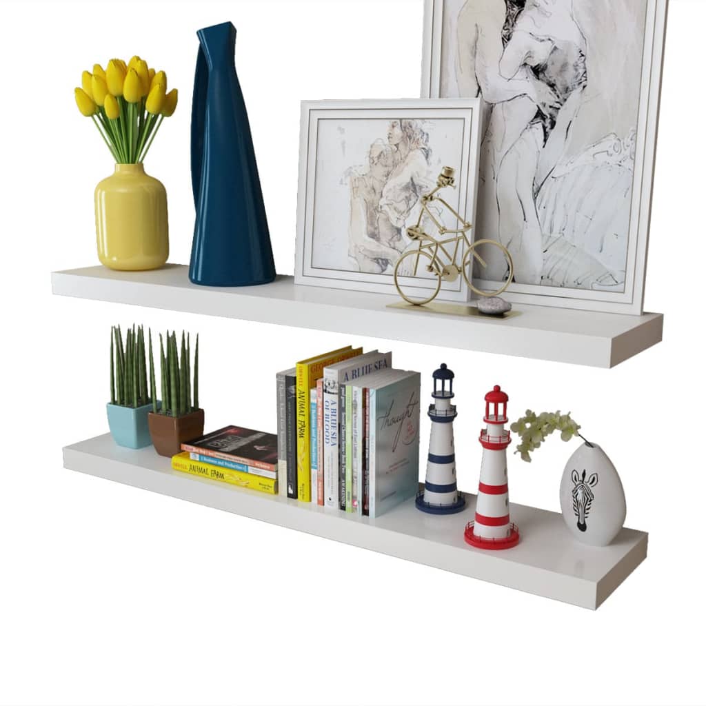 Vidaxl Estantes de Pared 4 Unidades Blanco 40 Cm, 60 Cm, 80 Cm - Mueble Almacenamiento