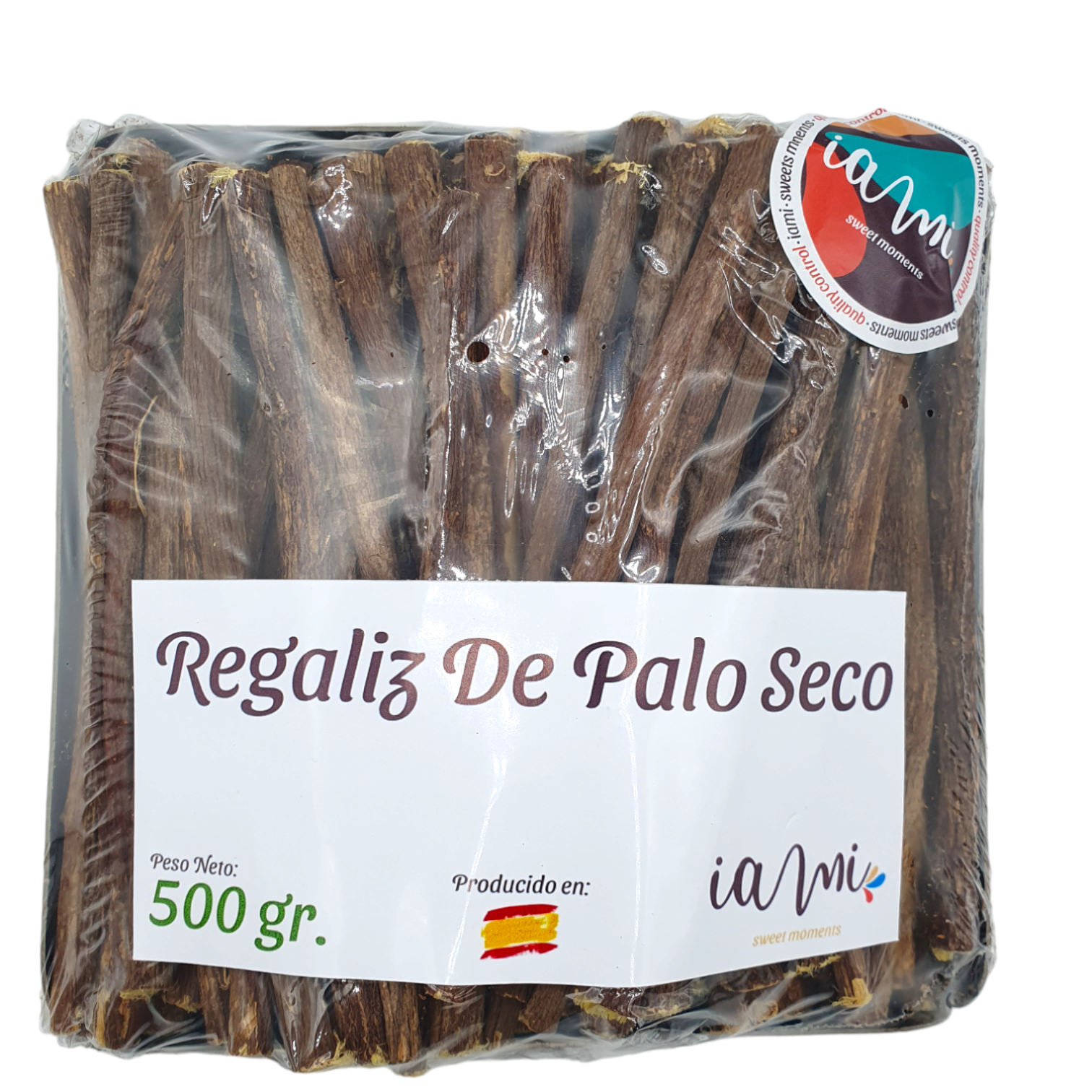 Regaliz de Palo Seca - Bolsa de 100 - 200 - 500 o 1000 gramos de Regaliz de Palo - Paloduz - Palos de Regaliz - Regaliz Palo Deshidratada - Producido en España [IAMI]