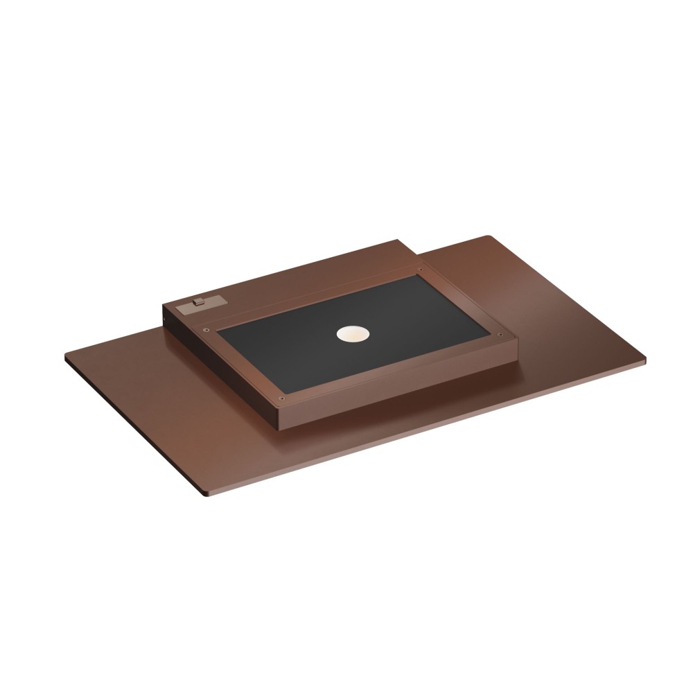 Pla XL Corten - Aplique de pared LED de 35 W con interruptor CCT 2700K/3200K/4000K en aluminio, luz de pared ascendente - Beneito & Faure