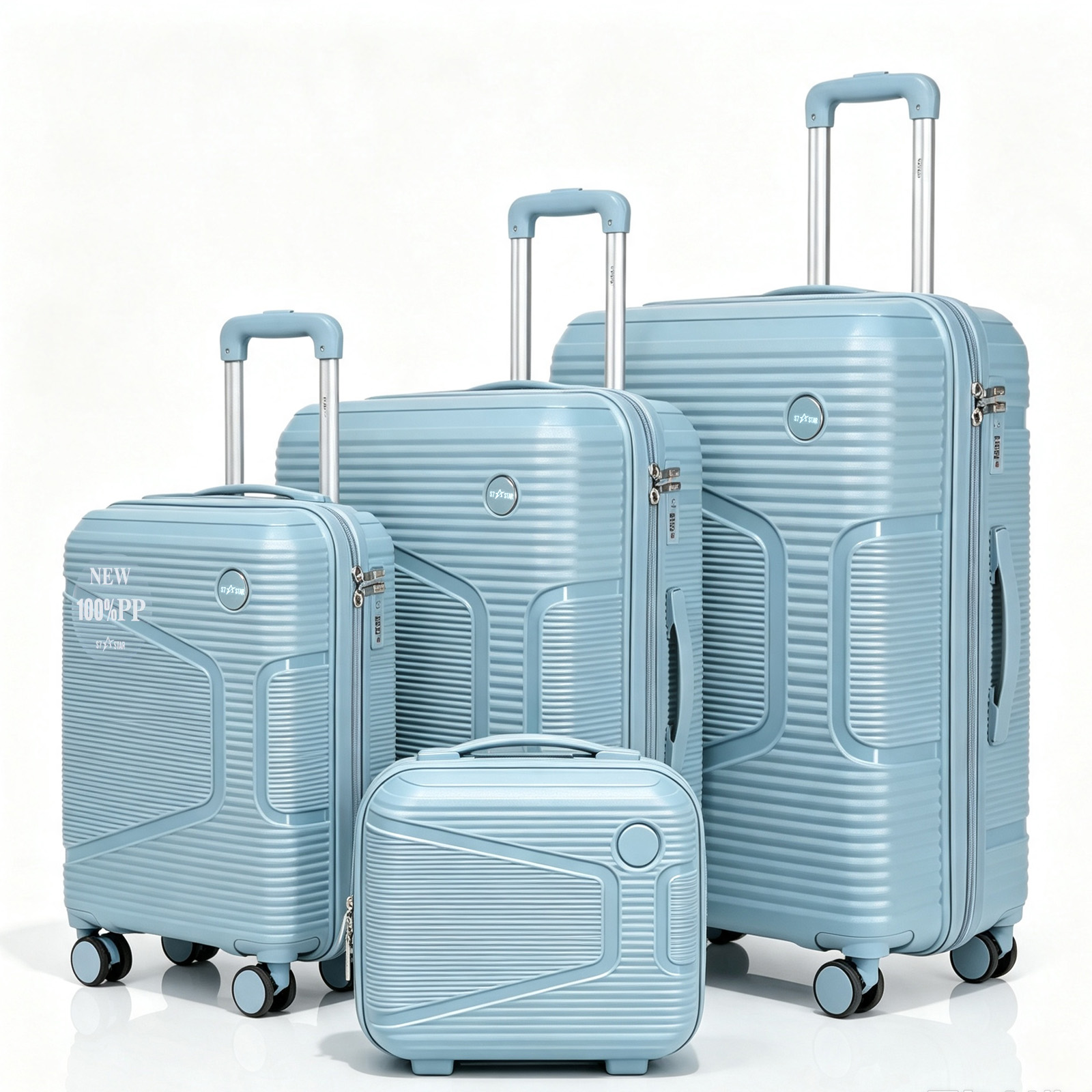 S7 STAR Conjunto de Maletas de Viaje Elegantes: Carcasa Ligera de PP, Cerradura Numérica, 4 Ruedas Giratorias 360°, Asa Telescópica de Aluminio Juego de Maletas Set Trolley Maleta Cabina,Juego de 4 Maletas Trolley Maleta,Maleta Grande 23 Kilos