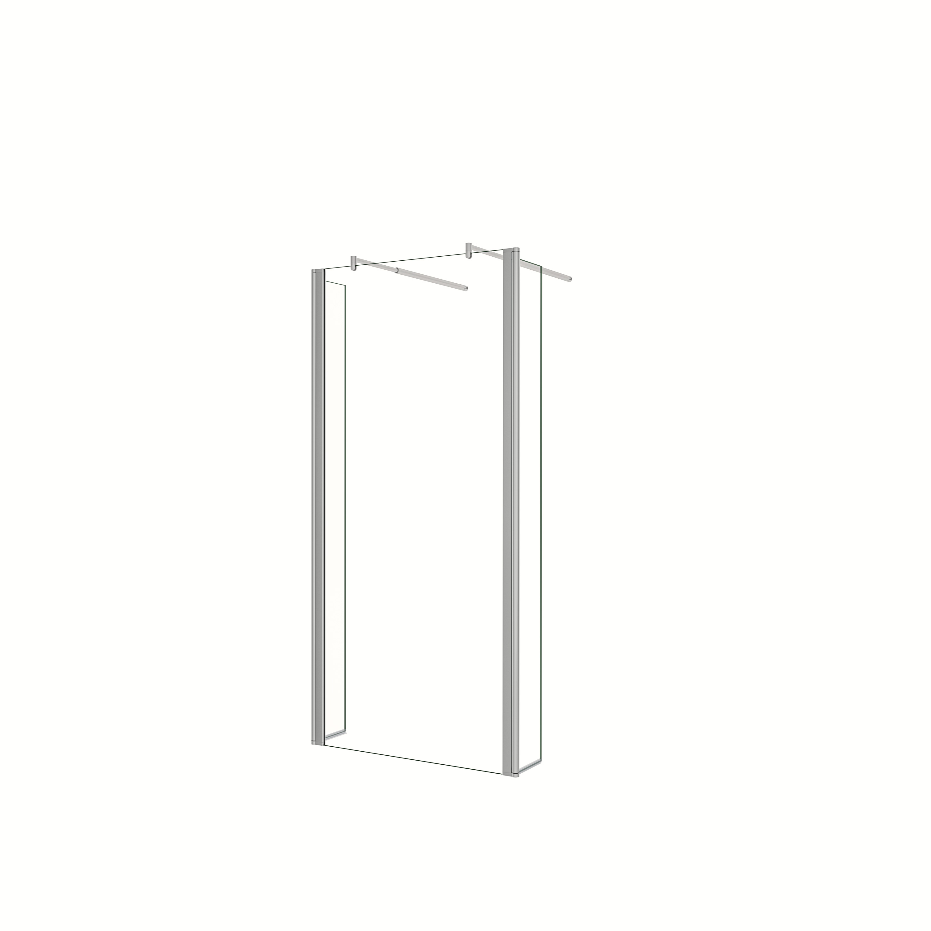 AICA Walkin,Panel de ducha,Vidrio Antical 8mm con Dos laterales giratorios de 40cm y Dos barras ajustables 70-120cm Tamaño(59.5-133.7)x200cm