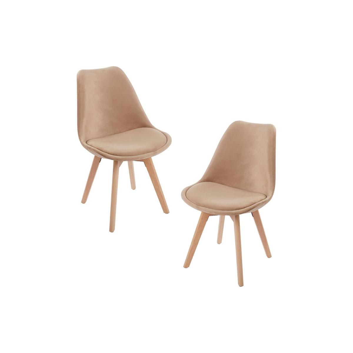 Regalos Miguel - Packs Sillas Comedor - Pack 2 Sillas Synk Terciopelo - Champán
