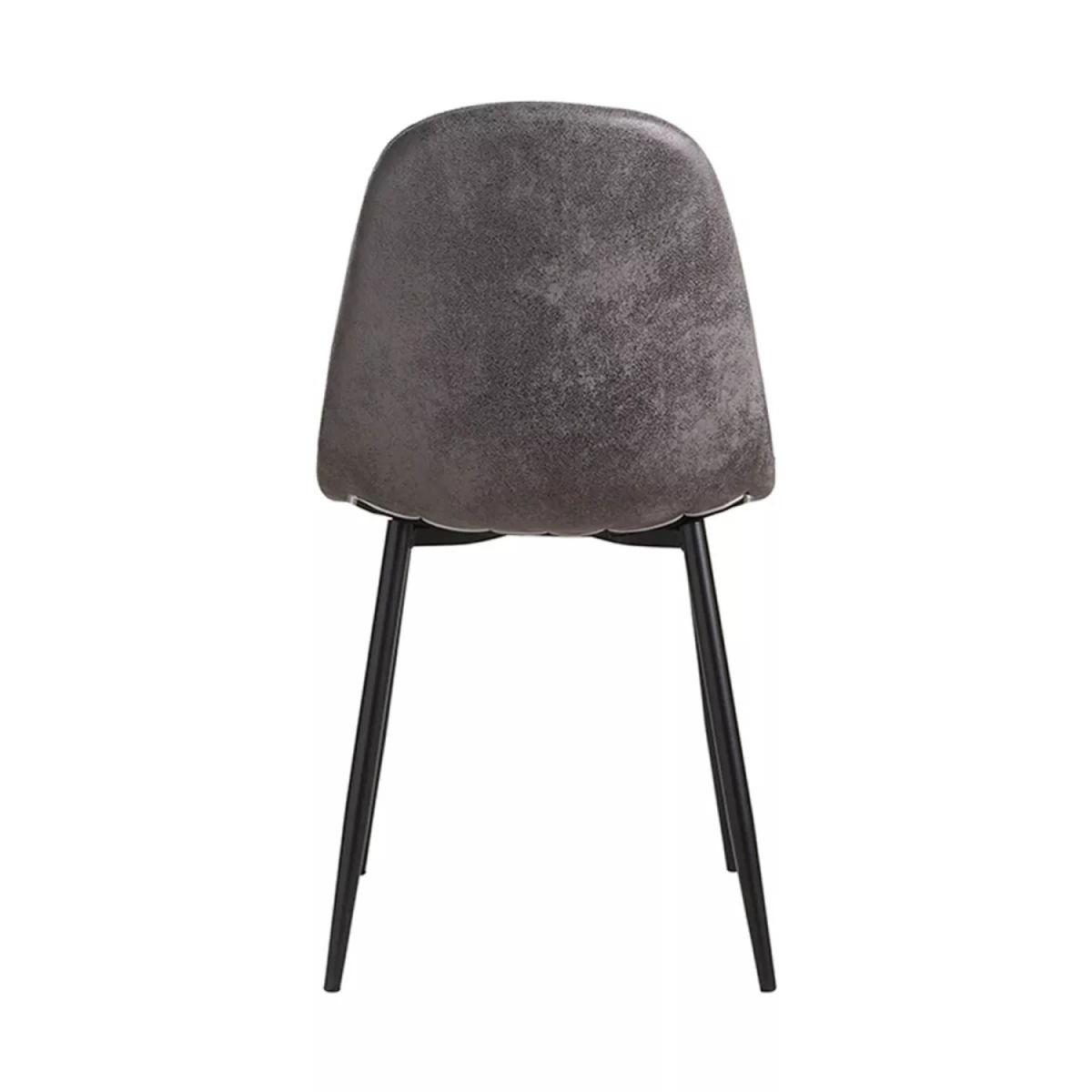 Regalos Miguel - Packs Sillas Comedor - Pack 2 Sillas Black Teok Polipiel - Gris oscuro Vint