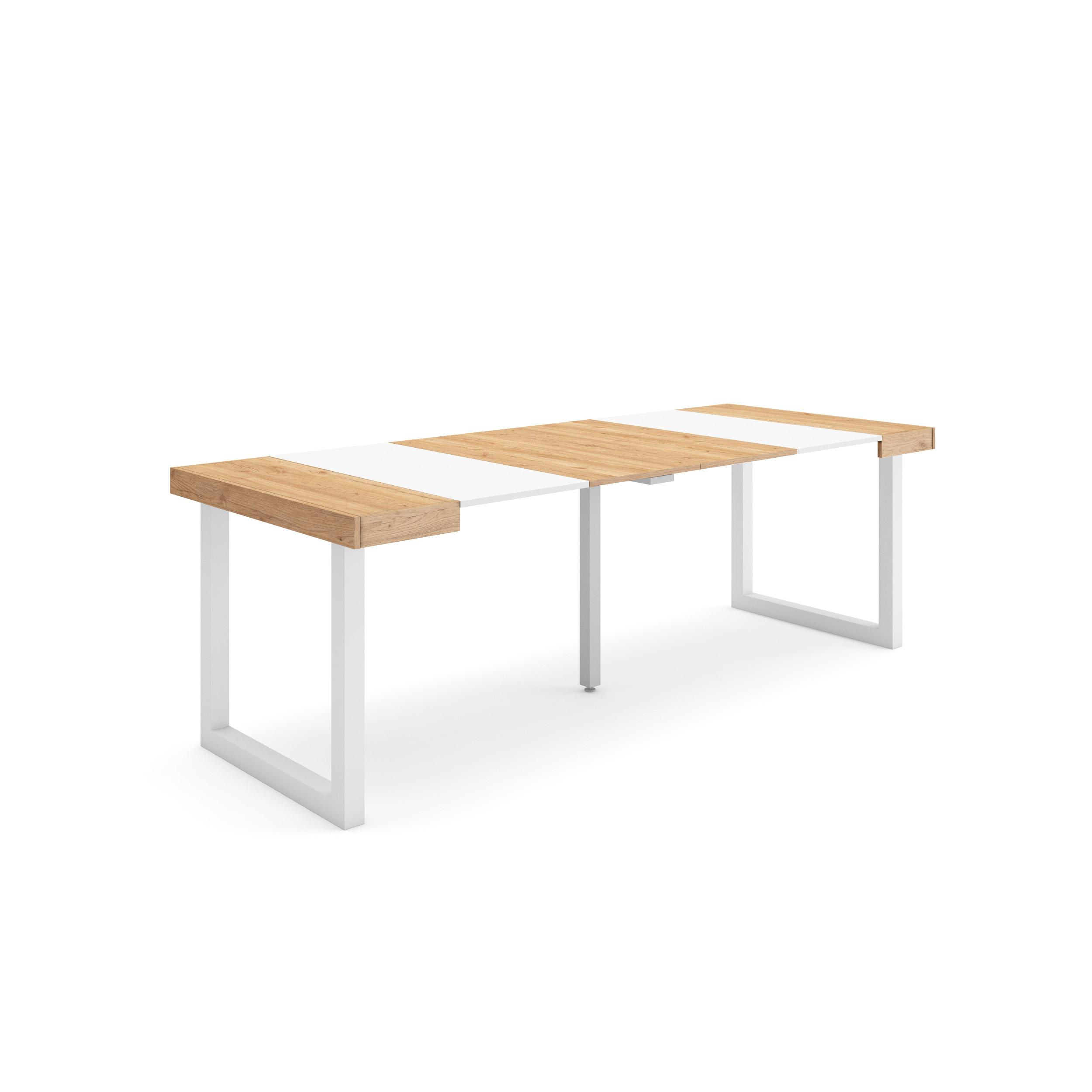 Skraut Home, Mesa Consola Extensible, Mesa Auxiliar, Tapa, 58/222x90x73cm, Práctica y Versátil, Estilo Moderno, Fácil Montaje