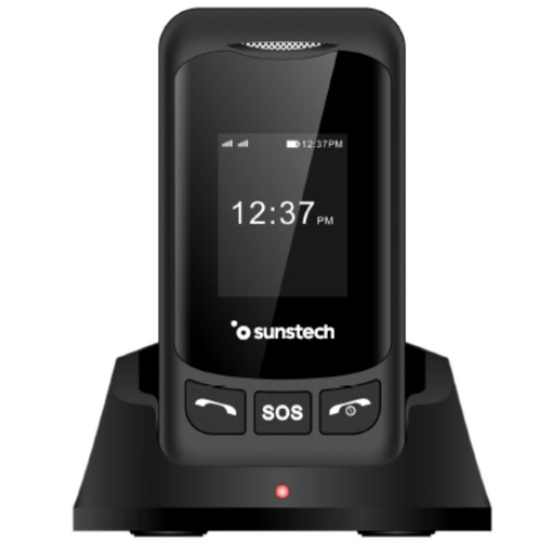 Teléfono móvil sunstech celt26 para personas mayores/ negro