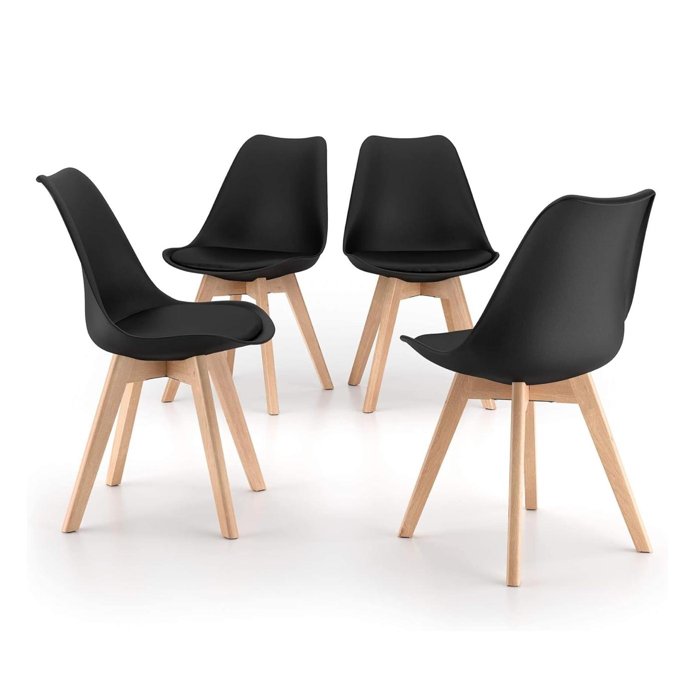 ORION91 Silla SIRIO Color (VARIOS COLORES) Asiento Acolchado Piel Sintética y Patas Haya 54x81x48cm Comedor Oficina Salón Teletr