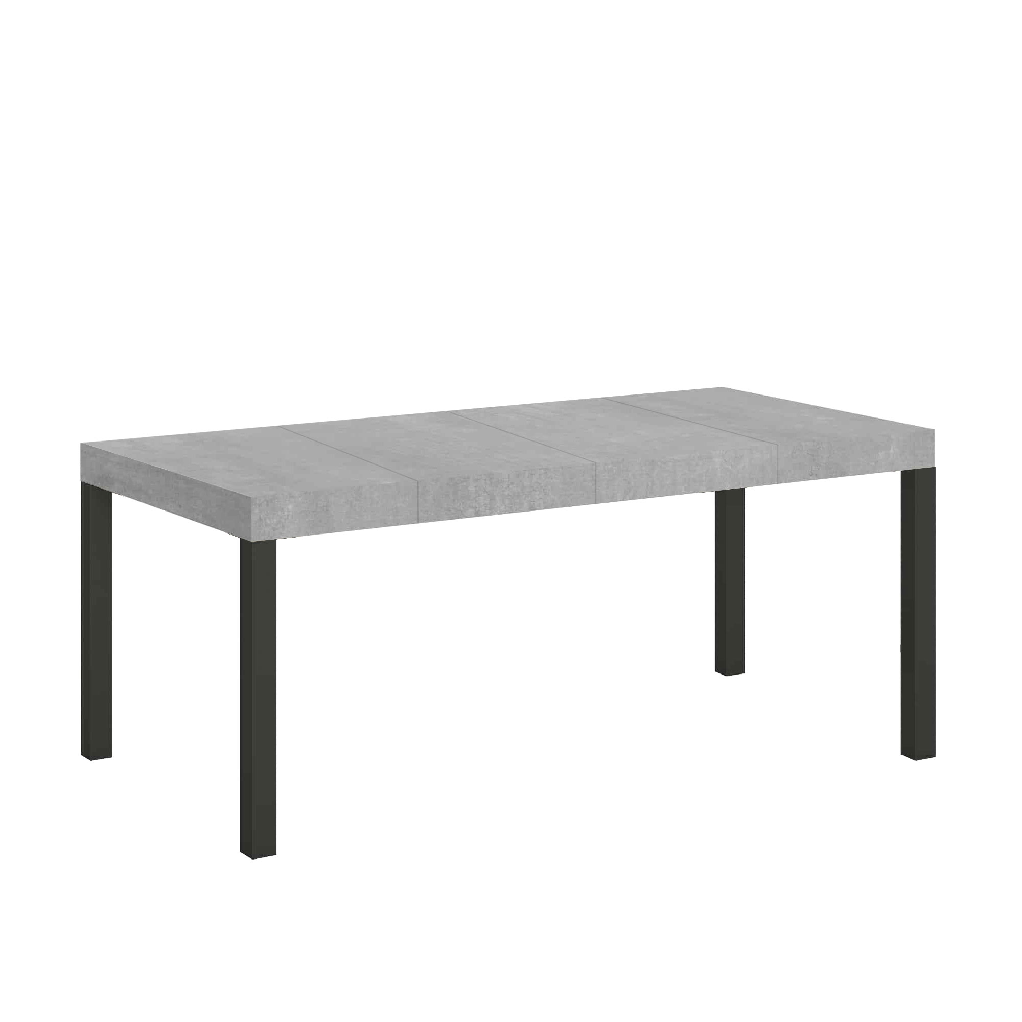Mesa extensible 90x90/246 cm Everyday Premium Estructura de cemento Antracita - Itamoby