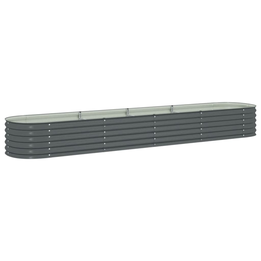 vidaXL Arriate de acero galvanizado 400x80x44 cm Color Plateado,  Gris,  y mas