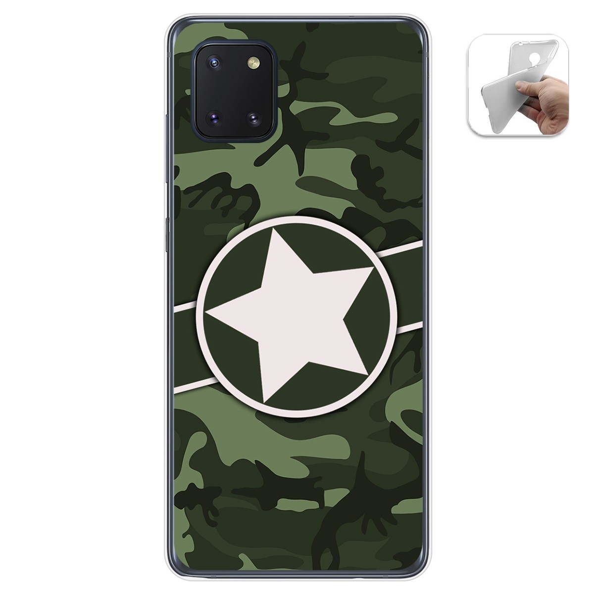 Tumundosmartphone Funda Gel Tpu para Samsung Galaxy Note 10 Lite diseño Camuflaje 01 Dibujos