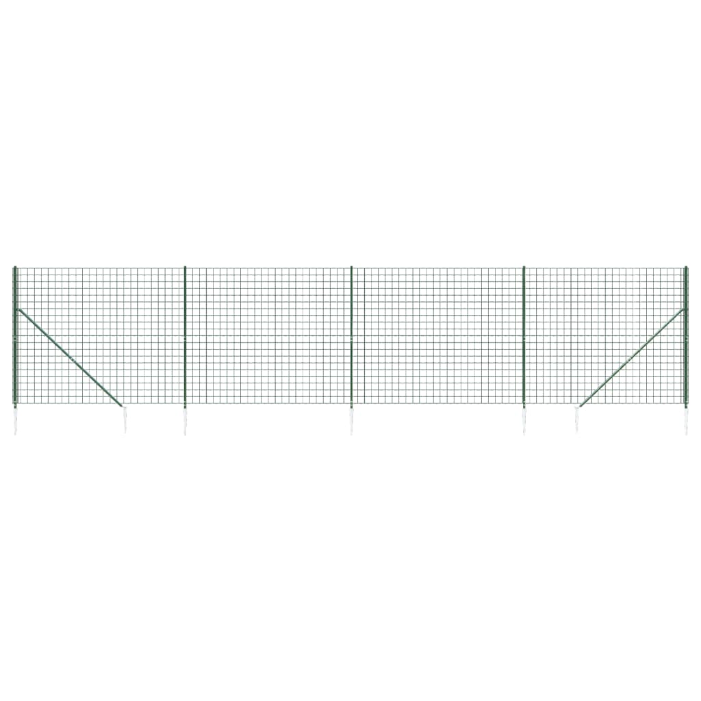 vidaXL Cerca de alambre con pinchos de anclaje verde 1,8x10 m