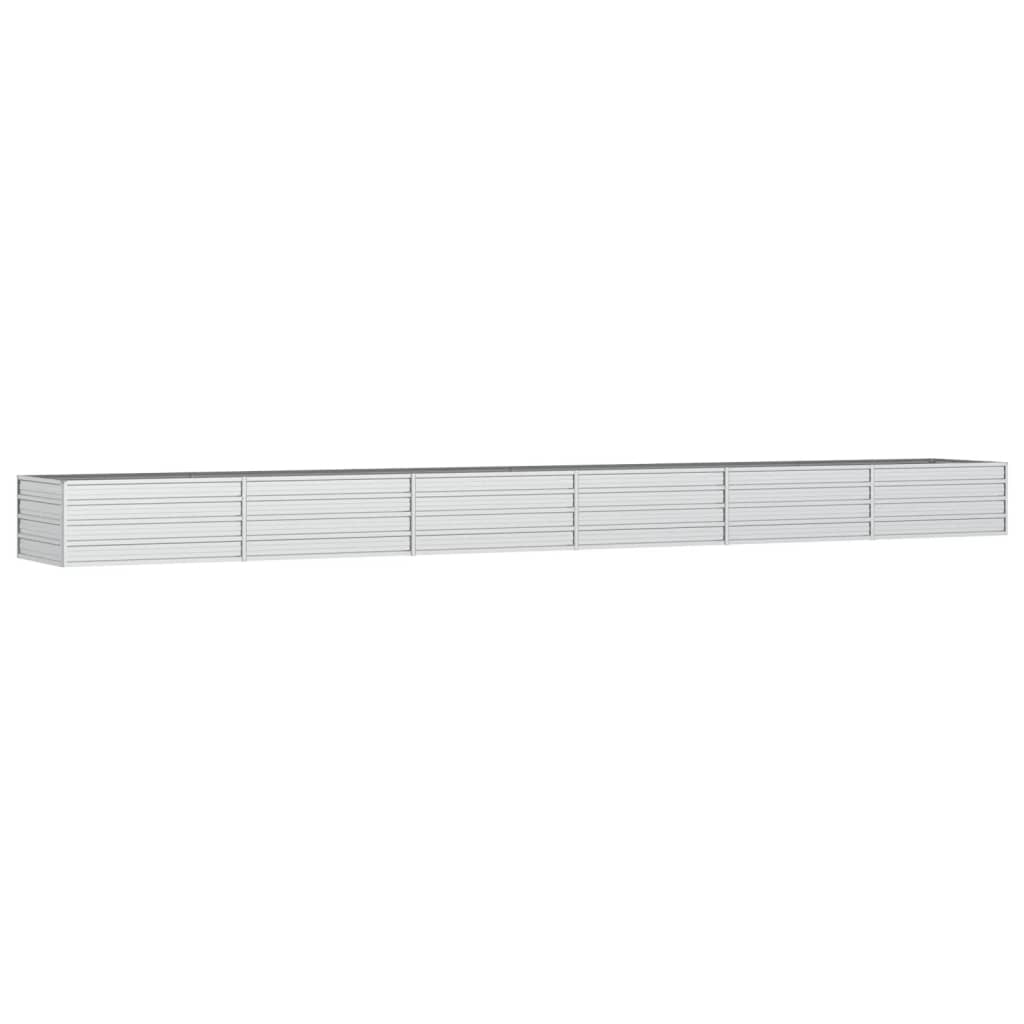 vidaXL Arriate de acero galvanizado plateado 600x80x45 cm