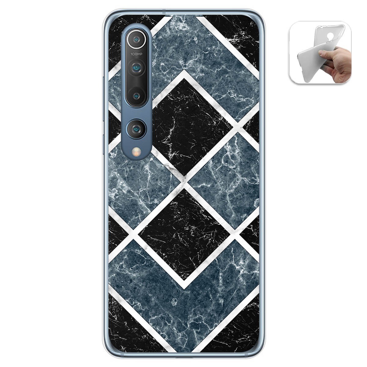 Tumundosmartphone Funda Gel Tpu para Xiaomi Mi 10 / Mi 10 Pro diseño Mármol 06 Dibujos