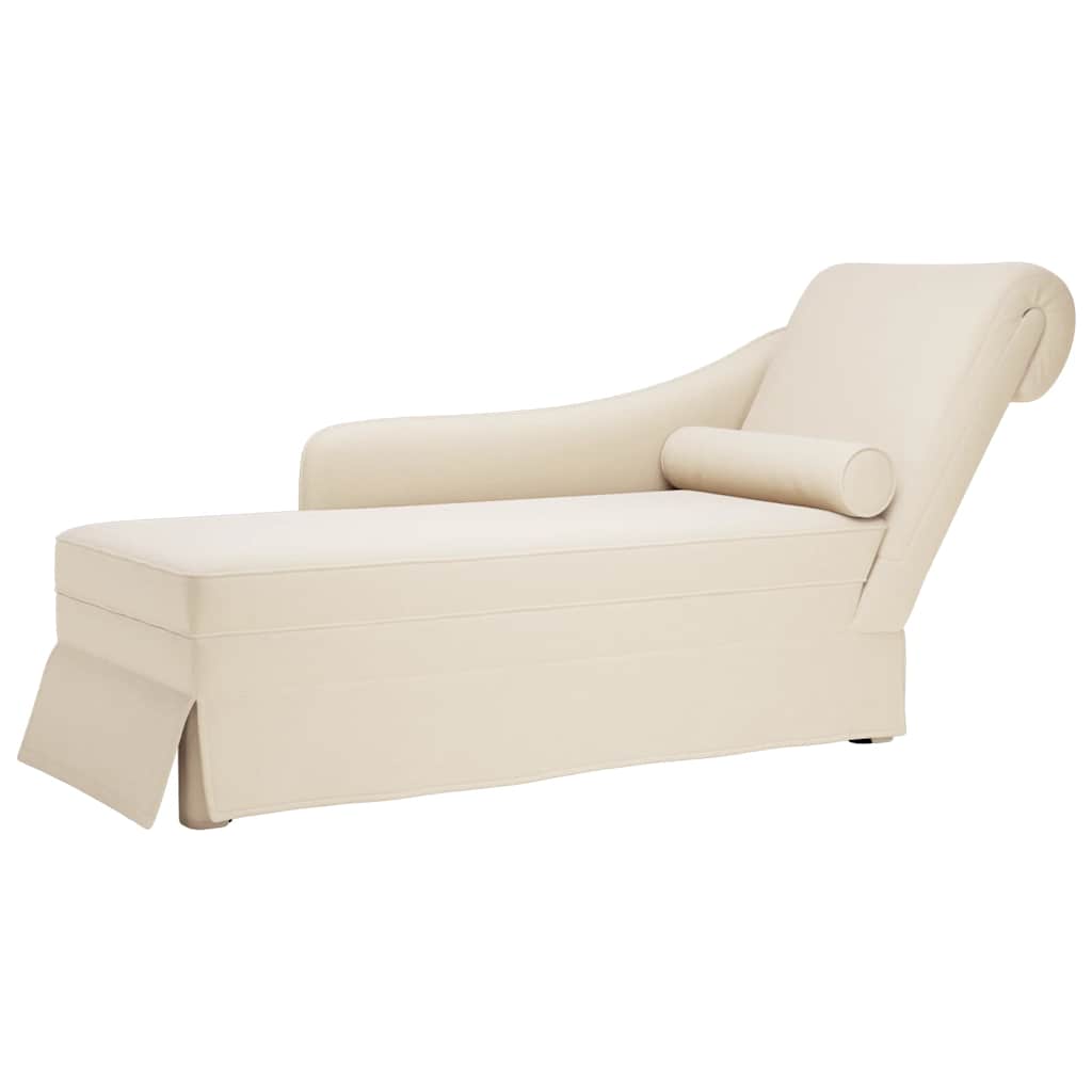 vidaXL Chaise longue respaldo reposabrazos derecho terciopelo lino