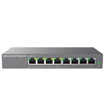 Grandstream gwn7711p switch gestionable capa 2, 8x gbe rj45, 4x poe/poe+ o +24vdc pasivo