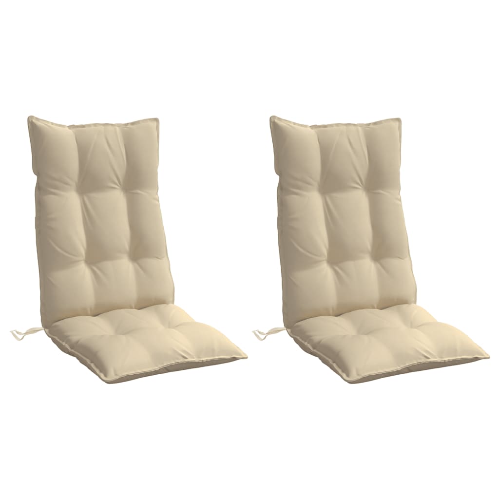 vidaXL Cojines de silla con respaldo alto 2 uds tela Oxford beige