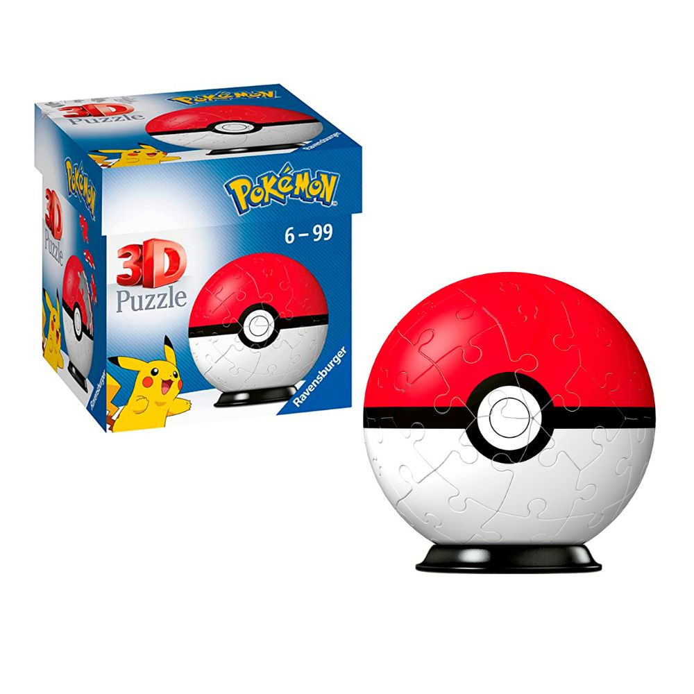 PUZZLE 3D POKÉMON - POKÉBALL ROJA 54 PIEZAS, RAVENSBURGER, 11256, TIENDA CON LICENCIA OFICIAL