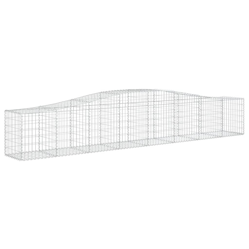 vidaXL Cestas de gaviones 2 uds forma de arco hierro 400x50x60/80 cm