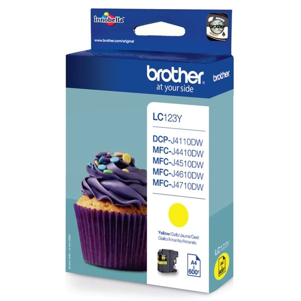 Brother LC-123Y cartucho de tinta 1 pieza(s) Original Alto rendimiento (XL) Amarillo