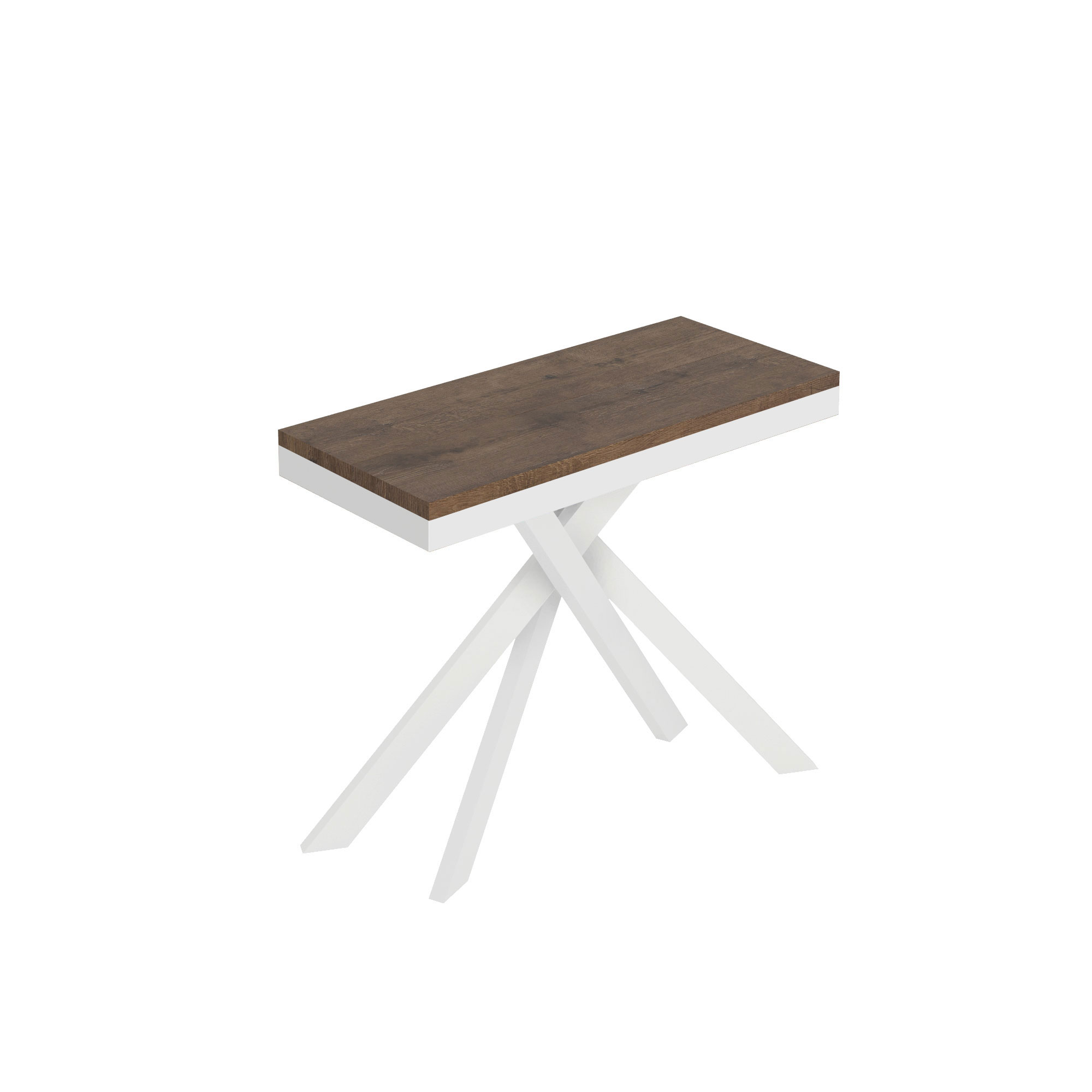Consola extensible 90x40/196 cm Saki Small Evolution estructura nogal blanco - Itamoby