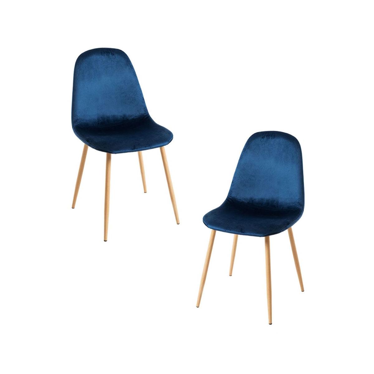 Regalos Miguel - Packs Sillas Comedor - Pack 2 Sillas Teok Terciopelo - Azul medio