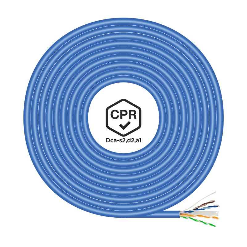 AISENS - Cable de Red RJ45 LSZH CPR Dca CAT.6 UTP AWG24, Azul, 305 m A135-0663
