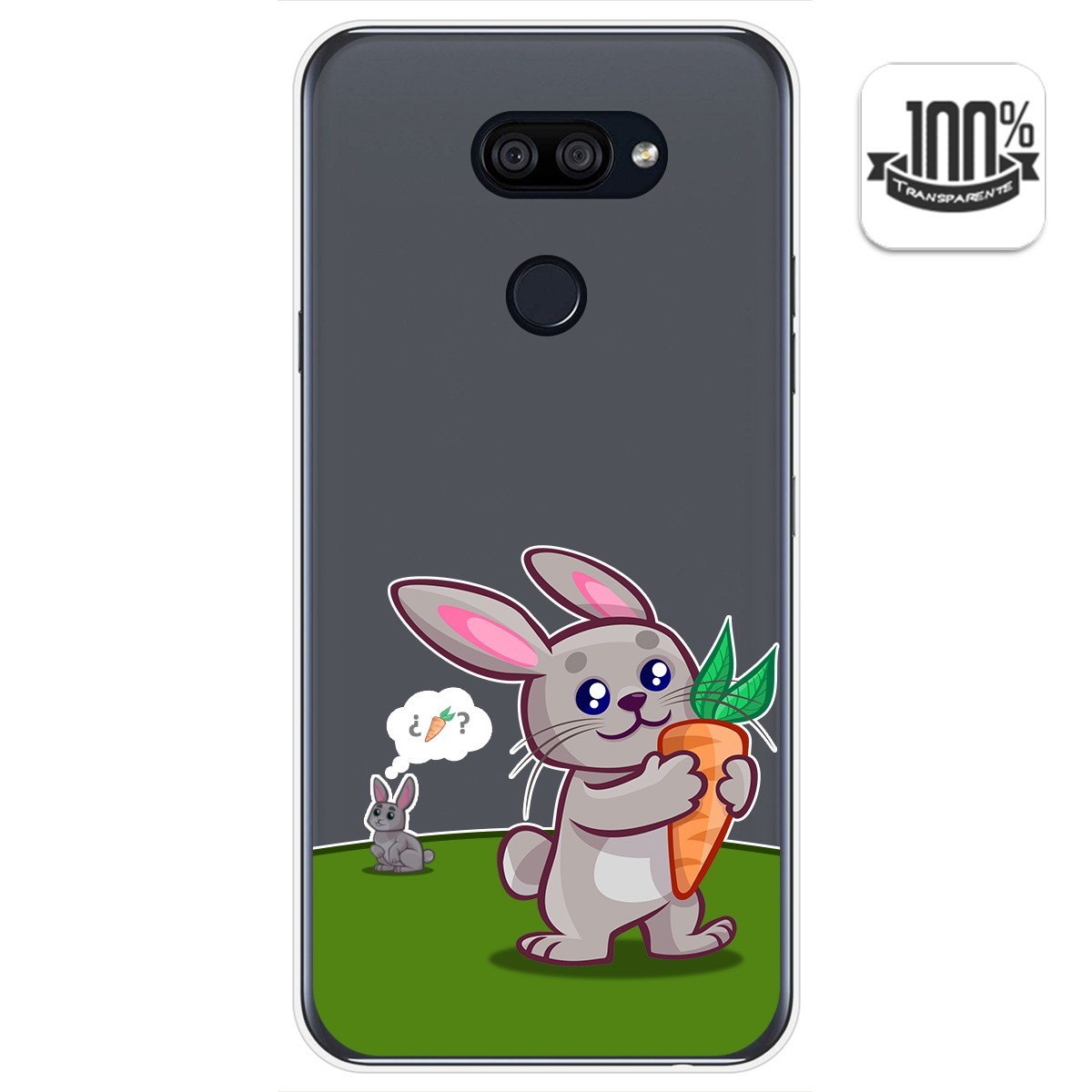 Tumundosmartphone Funda Gel Transparente para Lg K40S diseño Conejo Dibujos