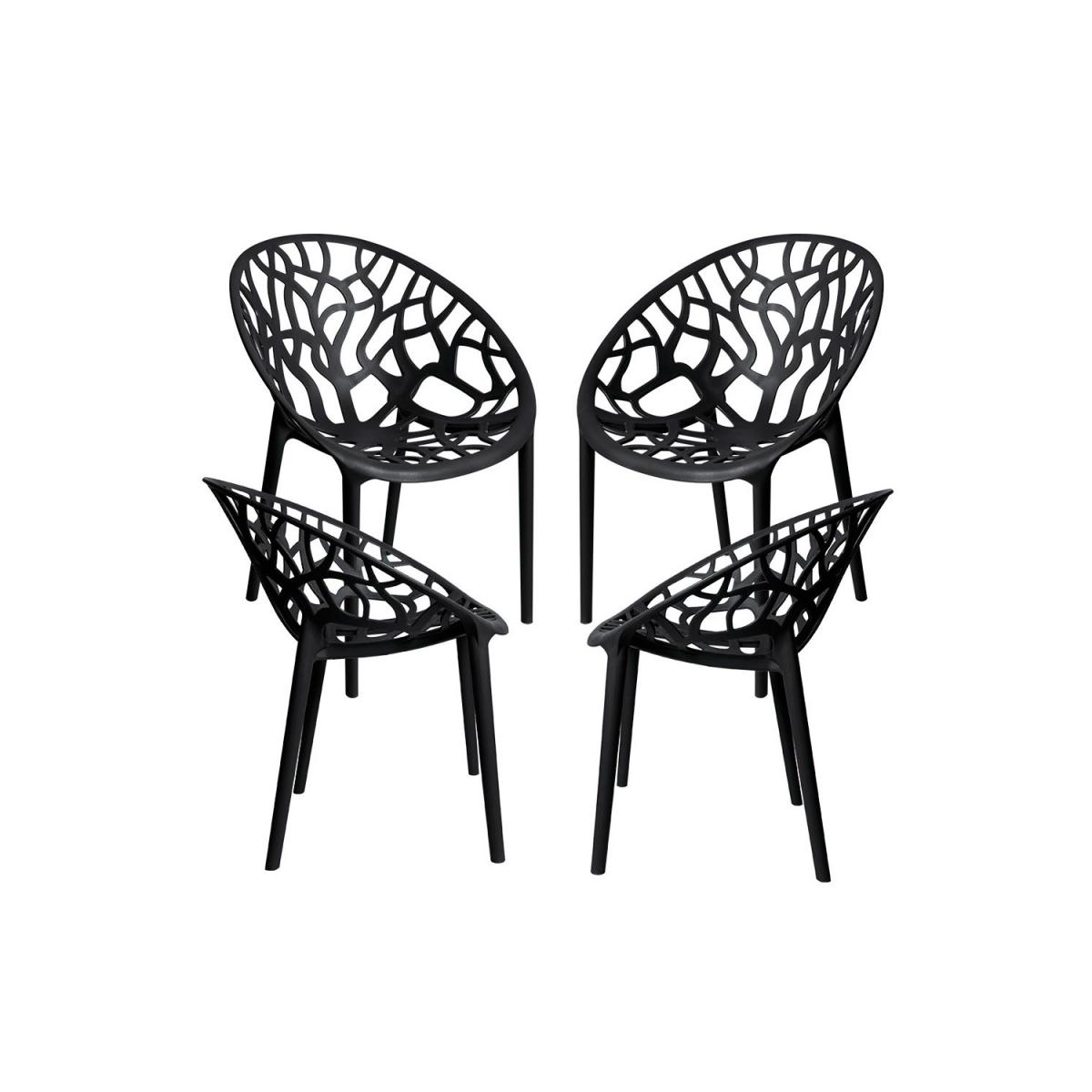 Regalos Miguel - Packs Sillas Jardín - Pack 4 Sillas Nido - Negro