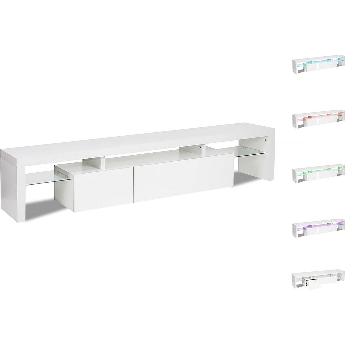 Habitat y Jardin - Tina" Soporte para TV LED lacado - 187,5 x 34 x 38 cm - Blanco