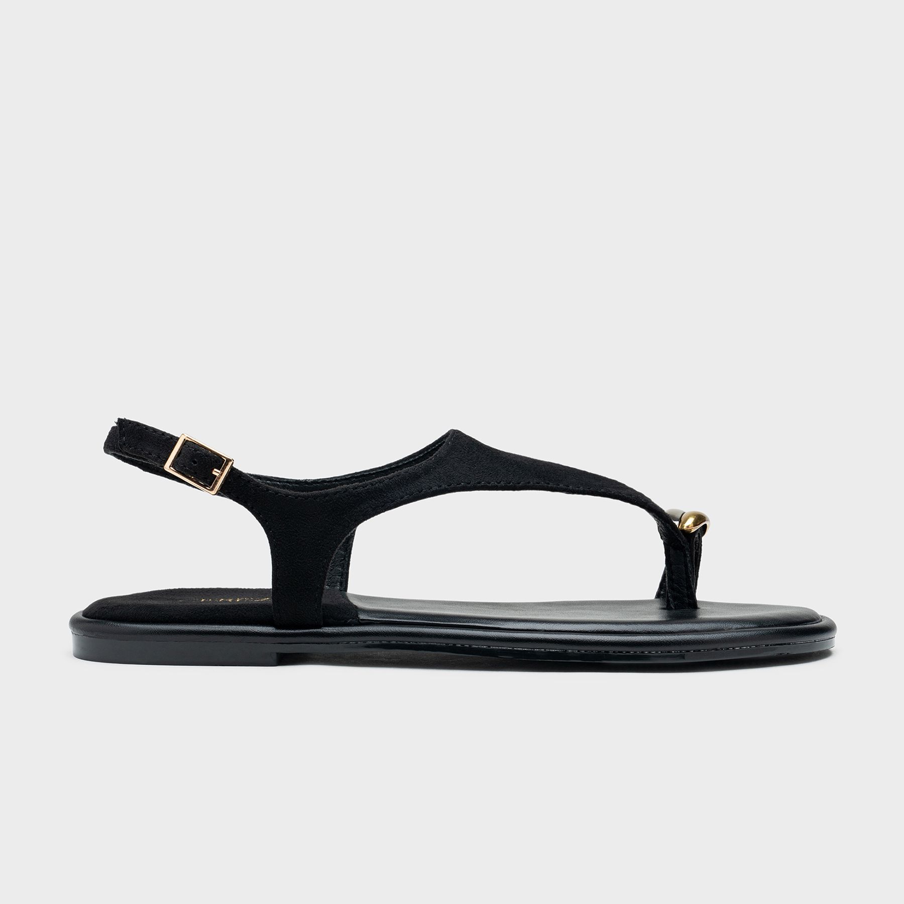 Sandalias Planas Mujer con Tira al Dedo y Detalle Metálico Dorado y Plateado – Sandalias Elegantes Minimalistas Primavera Verano Diario