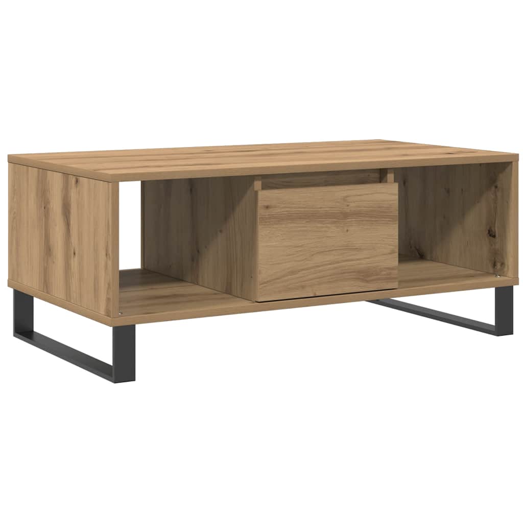 vidaXL Mesa de centro madera de ingeniería roble artisan 90x50x36,5 cm