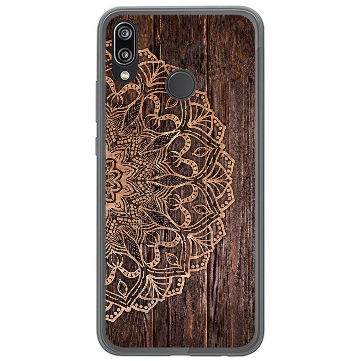 Tumundosmartphone Funda Gel Tpu para Huawei P20 Lite diseño Madera 06 Dibujos