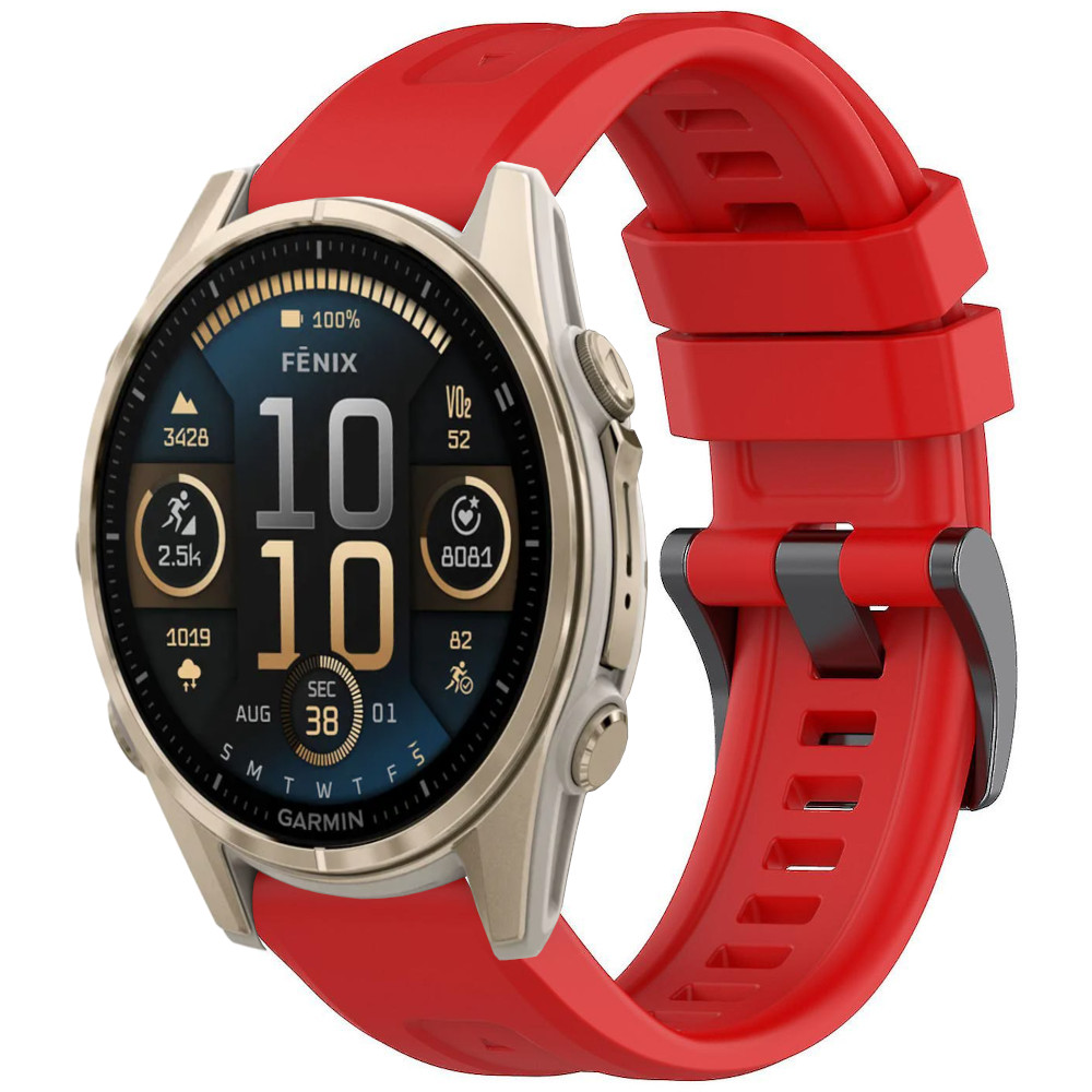 Correa de Silicona para Garmin Fenix 8 - 43mm / Fenix 7S / Fenix 6S / Descent MK2S / Instinct 2S, Banda Básica Conectores Quickfit 20mm